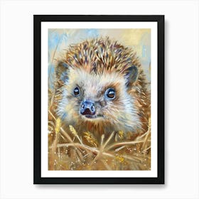 Hedgehog Pastel Watercolour 3 Art Print