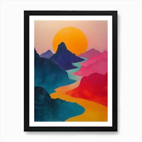 Sunset In The Mountains 53 Art Print