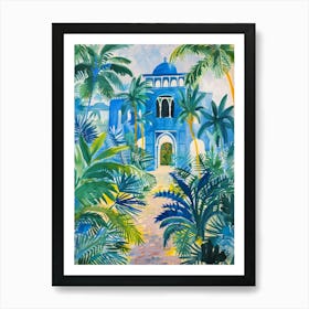 Blue Palms 1 Art Print