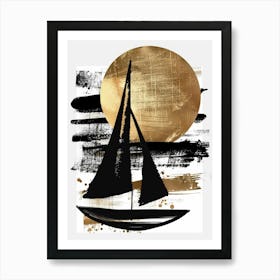 Sailboat At Sunset 26 Art Print