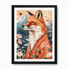 Fox In Kimono 2 Art Print