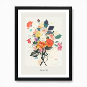 Camellia 1 Collage Flower Bouquet Poster Art Print