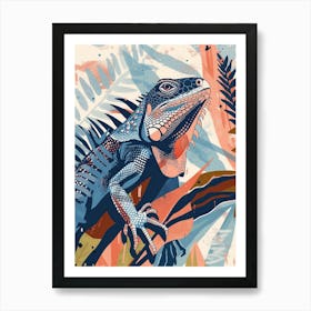 Blue Iguana Modern Illustration 6 Art Print