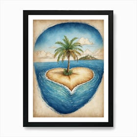 Heart Shaped Island Art Print