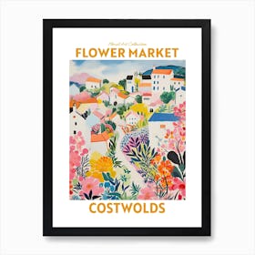 Costwolds England Flower Market Floral Art Print Travel Print Plant Art Modern Style Art Print