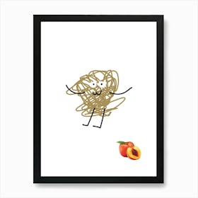 Peach.A work of art. Children's rooms. Nursery. A simple, expressive and educational artistic style. Art Print