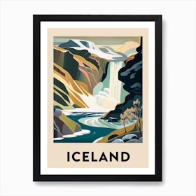 Iceland Vintage Travel Poster Art Print