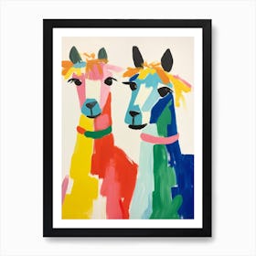 Colourful Kids Animal Art Llama 2 Art Print
