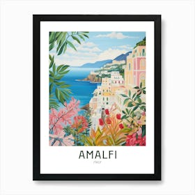 Amalfi, Italy Maximalist Travel Poster Vibrant Colour  Art Print