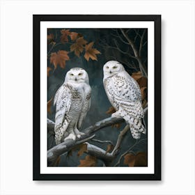 Snowy Owls 3 Art Print