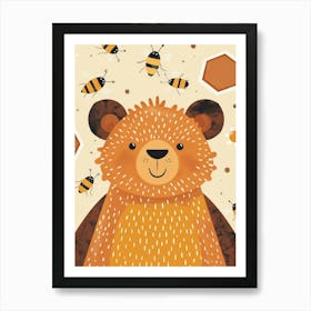 Bear With Bees 1 Art Print