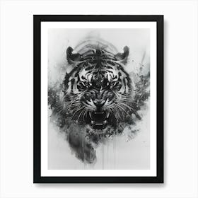 Badass Angry Tiger Ink Painting 7 Art Print