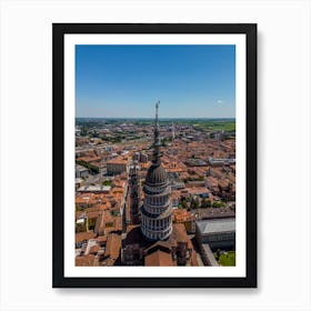 Top view of a beautiful church in Novara Piedmont region Italy Art Print