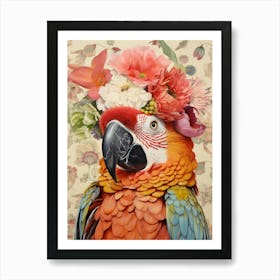 Bird With A Flower Crown Parrot 4 Art Print