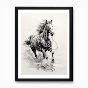 A Horse Painting In The Style Of Pouring Technique 2 Art Print