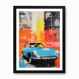 Classic Car Pop Art Risograph Inspired 2 Art Print