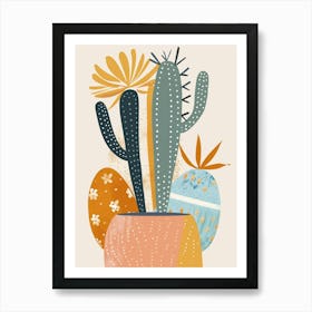 Easter Cactus Plant Minimalist Illustration 8 Art Print