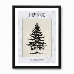 Hemlock Tree Simple Geometric Nature Stencil 2 Poster Art Print