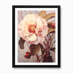 Floral Illustration Camellia Art Print