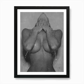 Naked Woman In Bathroom Art Print