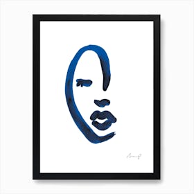 Blue Portrait 2 Art Print