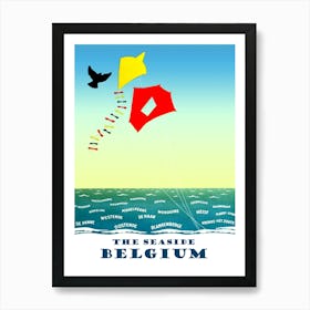 The Belgium Seaside Kites On The Wind Art Print