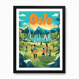 Aihrgdesign A 1970s Inspired Travel Poster For Oslo 5 Art Print