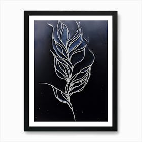 Acrylic Line Leaves Art Print