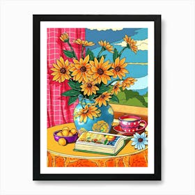 Sunflowers In A Vase Art Print