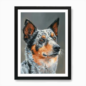Australian Shepherd Dog  Acrylic Painting 9 Art Print