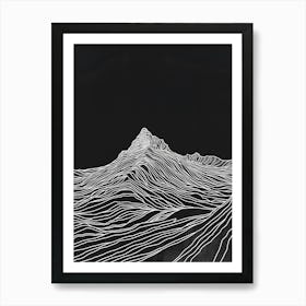 Ben Lawers Mountain Line Drawing 4 Art Print