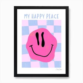 Pink Smiley - Happy Place Art Print