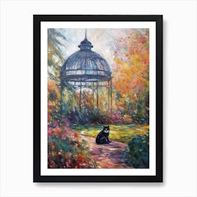 Painting Of A Cat In Kew Gardens, United Kingdom In The Style Of Impressionism 02 Art Print