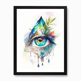 Nature And The Third Eye, Symbol, Third Eye Watercolour 1 Art Print
