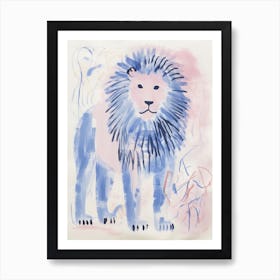 Playful Illustration Of Lion For Kids Room 1 Art Print