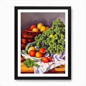 Kale 2 Cezanne Style vegetable Art Print