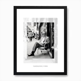 Poster Of Guangzhou, China, Black And White Old Photo 2 Art Print