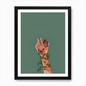 Butterfly Hand 1 Art Print