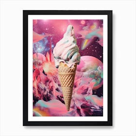 Ice Cream Pop Art Inspired Space Background 1 Art Print