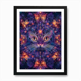 Psychedelic Cat 2 Art Print