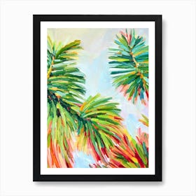 Norfolk Island Pine Impressionist Painting Art Print