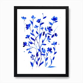 Blue Bouquet Of Flowers Art Print