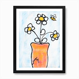 Bee In A Vase Art Print