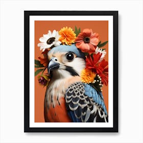 Bird With A Flower Crown American Kestrel 2 Art Print