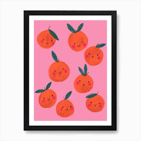 Happy Fruit Joyful Oranges Art Print
