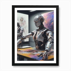 Robot Painting Art Print