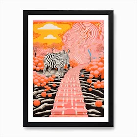 Abstract Geometric Zebra Art Print