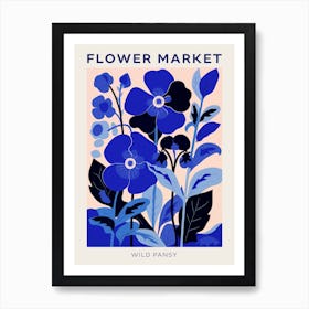 Blue Flower Market Poster Wild Pansy 1 Art Print