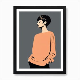 Contemporary Lady in Casual Wear Art Print