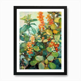 Tropical Plant Painting Jade Plant 1 Art Print